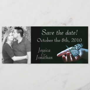 Butterfly Blue Black "Save the Date" Karten