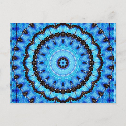 Butterfly Blue Mandala Postkarte (Vorderseite)