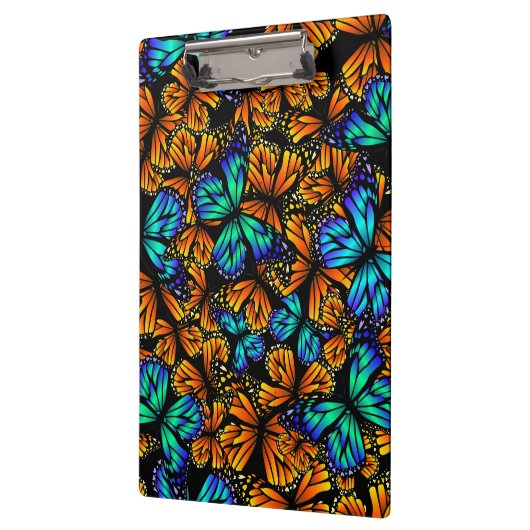 Butterfly Blue Orange Hive | Schmetterlingsklammer Klemmbrett (Links)