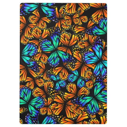 Butterfly Blue Orange Hive | Schmetterlingsklammer Klemmbrett (Rückseite)