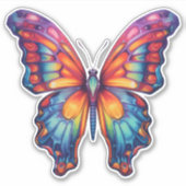 Butterfly Blue Orange Wings Aufkleber (Vorderseite)