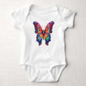 Butterfly Blue Orange Wings Baby Strampler (Vorderseite)