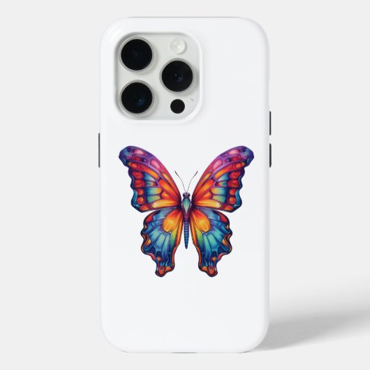 Butterfly Blue Orange Wings Case-Mate iPhone Hülle (Rückseite)