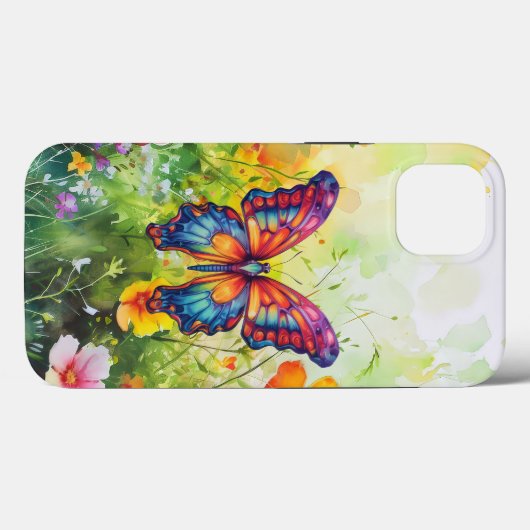 Butterfly Blue Orange Wings Case-Mate iPhone Hülle (Rückseite (Horizontal))