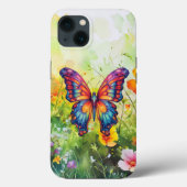 Butterfly Blue Orange Wings Case-Mate iPhone Hülle (Rückseite)
