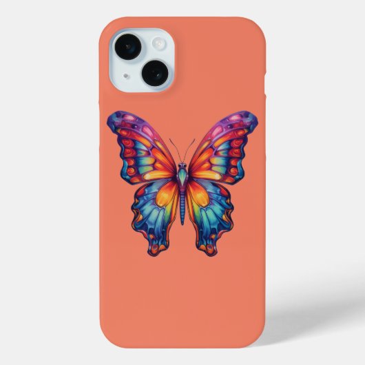 Butterfly Blue Orange Wings Case-Mate iPhone Hülle (Rückseite)
