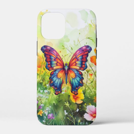 Butterfly Blue Orange Wings Case-Mate iPhone Hülle (Rückseite)