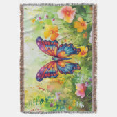 Butterfly Blue Orange Wings Decke (Vorderseite Vertikal)