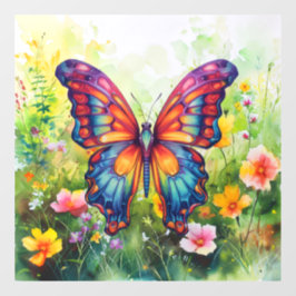 Butterfly Blue Orange Wings Fensteraufkleber