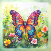 Butterfly Blue Orange Wings Fensteraufkleber (Blatt 3)