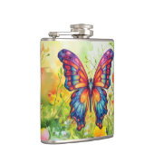 Butterfly Blue Orange Wings Flachmann (Rechts)