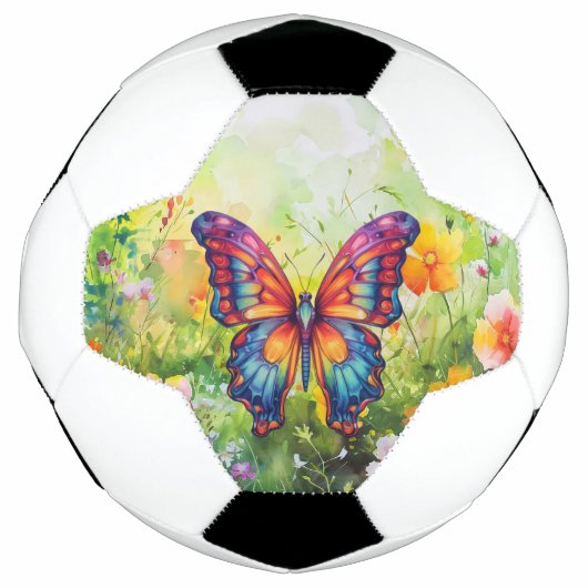Butterfly Blue Orange Wings Fußball (Vorderseite)