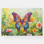 Butterfly Blue Orange Wings Gästebuch (Rückseite)