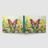 Butterfly Blue Orange Wings Gästebuch (Voll)