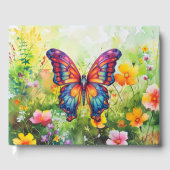 Butterfly Blue Orange Wings Gästebuch (Vorderseite)