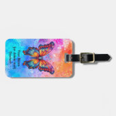 Butterfly Blue Orange Wings Gepäckanhänger (Vorderseite horizontal)