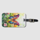Butterfly Blue Orange Wings Gepäckanhänger (Vorderseite (Horizontal))