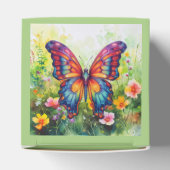 Butterfly Blue Orange Wings Geschenkschachtel (Oben)