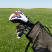 Butterfly Blue Orange Wings Golf Headcover (In SItu)