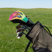 Butterfly Blue Orange Wings Golf Headcover (In SItu)