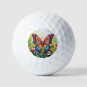 Butterfly Blue Orange Wings Golfball (Vorderseite)