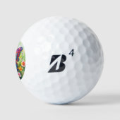 Butterfly Blue Orange Wings Golfball (Logo)