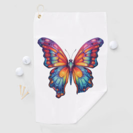 Butterfly Blue Orange Wings Golfhandtuch