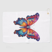 Butterfly Blue Orange Wings Golfhandtuch (Horizontal)