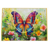 Butterfly Blue Orange Wings Große Geschenktüte (Vorderseite)