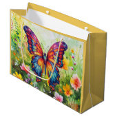 Butterfly Blue Orange Wings Große Geschenktüte (Vorderseite Schrägansicht)