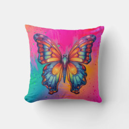 Butterfly Blue Orange Wings Kissen