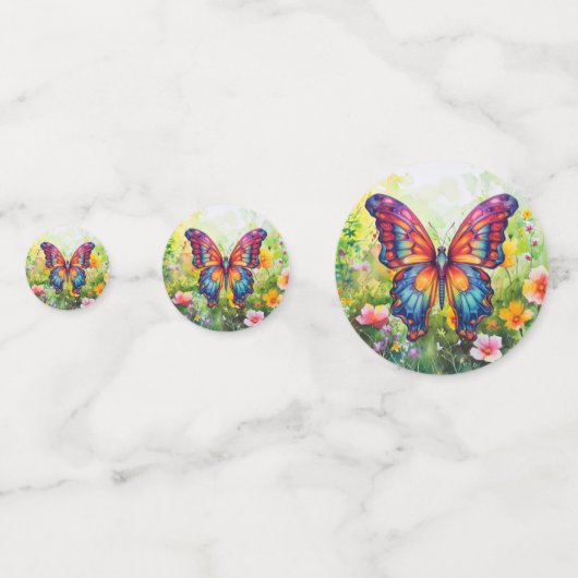 Butterfly Blue Orange Wings Konfetti (Vorderseiten)