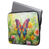 Butterfly Blue Orange Wings Laptopschutzhülle (Vorderseite Links)