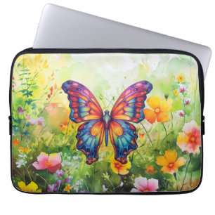 Butterfly Blue Orange Wings Laptopschutzhülle