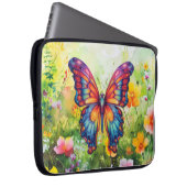 Butterfly Blue Orange Wings Laptopschutzhülle (Vorne Rechts)