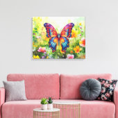 Butterfly Blue Orange Wings Leinwanddruck (Insitu (Wohnzimmer))