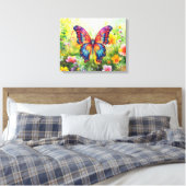 Butterfly Blue Orange Wings Leinwanddruck (Insitu (Schlafzimmer))