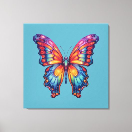 Butterfly Blue Orange Wings Leinwanddruck (Vorderseite)