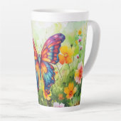 Butterfly Blue Orange Wings Milchtasse (Rechte Ecke)