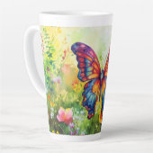 Butterfly Blue Orange Wings Milchtasse (Linke Ecke)