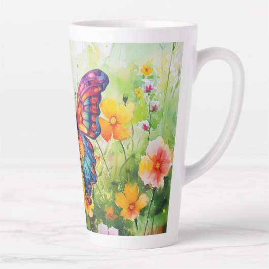 Butterfly Blue Orange Wings Milchtasse (Rechts)