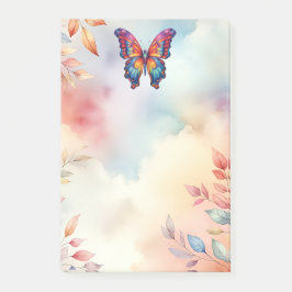Butterfly Blue Orange Wings Post-it Klebezettel