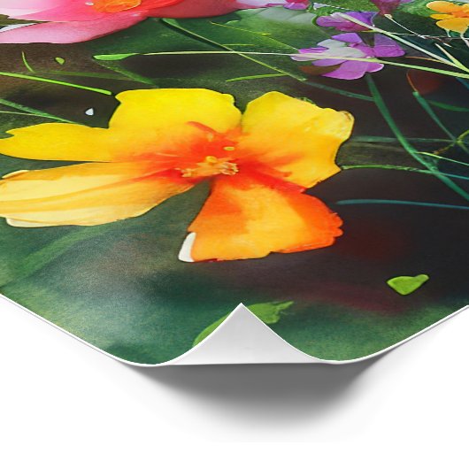 Butterfly Blue Orange Wings Poster (Ecke)