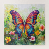 Butterfly Blue Orange Wings Puzzle (Vertikal)
