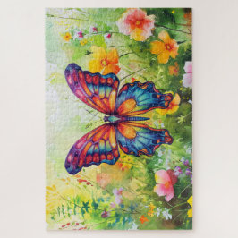 Butterfly Blue Orange Wings Puzzle