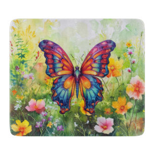 Butterfly Blue Orange Wings Schneidebrett