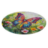 Butterfly Blue Orange Wings Schneidebrett (Ecke)