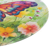 Butterfly Blue Orange Wings Schneidebrett (Ecke)