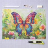 Butterfly Blue Orange Wings Seidenpapier (Handwerk)