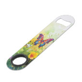 Butterfly Blue Orange Wings Speed Flaschenöffner (Rückseite Schrägansicht)